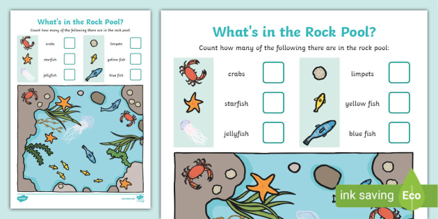 FREE EYFS Rock Pools Under The Sea Counting Resource Twinkl