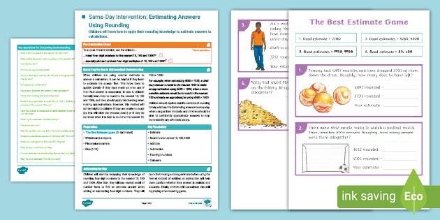 👉 Year 4 Maths Intervention: Estimating Answers Using Rounding