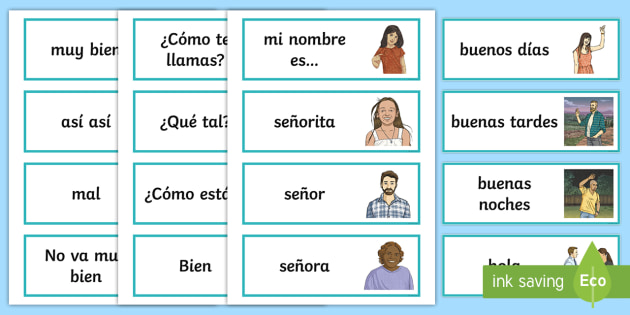 Greetings Flashcards Spanish Teacher Made