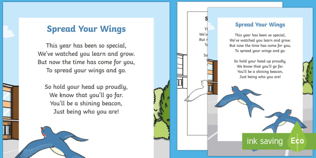 Spread Your Wings End of Year Poem (Teacher-Made)