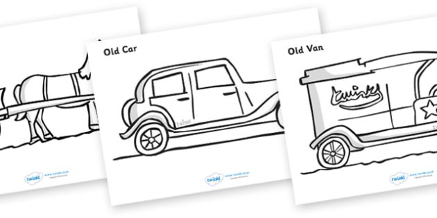Free Old Transport Coloring Sheets Teacher Made