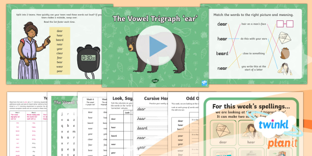 PlanIt English Y1 Term 3A W6: vowel trigraph 'ear' Spelling Pack