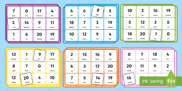 Bingo Numbers Chart