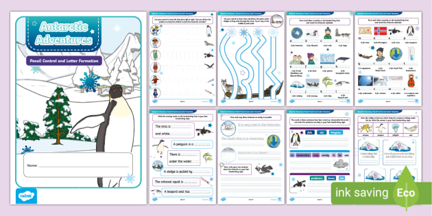 KS1 Antarctic Adventures Handwriting Activity Booklet
