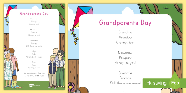 Download Grandparents Day Poem Classroom Poster Primary Resource