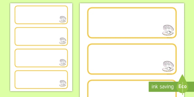 Pearl Themed Editable Drawer Peg Name Labels Colourful
