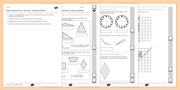 T PA 051 Year 4 Maths Assessment Geometry Properties of Shapes_ver_2