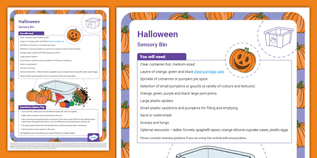 Halloween Sensory Bin Sensory Activities Twinkl