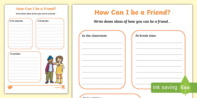 How Can I Be A Friend Worksheet (Teacher-Made) - Twinkl