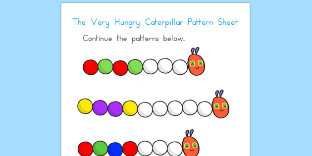 Pattern Sheet to Support Teaching on The Very Hungry Caterpillar
