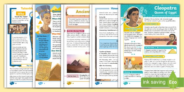 LKS2 Ancient Egypt Bumper Reading Comprehension Pack