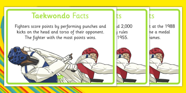 The Olympics Taekwondo Display Facts (teacher made)