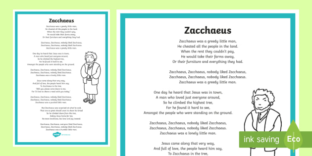 Zacchaeus Song Roi Teacher Made