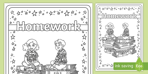 coloring page homework book cover