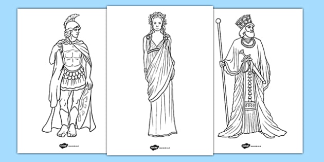 Ancient Greek Figures Colouring Pages - ancient greek, figures