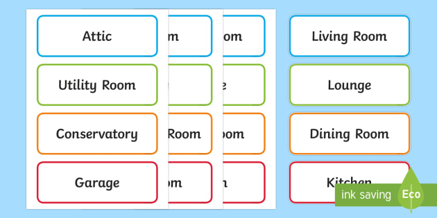 ROOMS OF THE HOUSE, LABELLING WORKSHEET