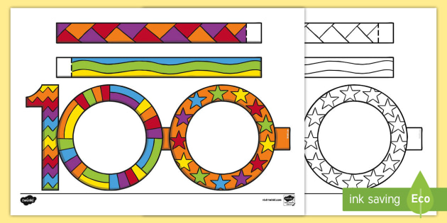 100 Day Glasses Template Printable Printable Templates