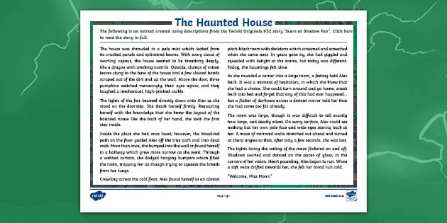 creative writing of haunted house
