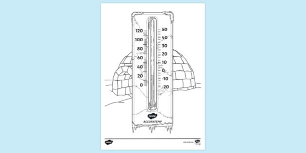 FREE! - Cold Thermometer Colouring Sheet | Colouring Sheets