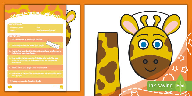 Origami Accordion Giraffe Craft