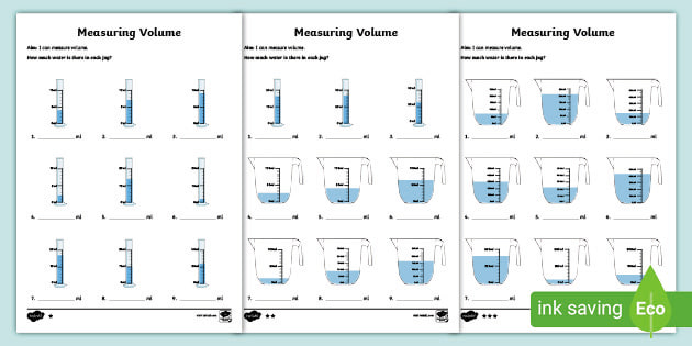 1st 2nd class volume and capacity worksheets twinkl
