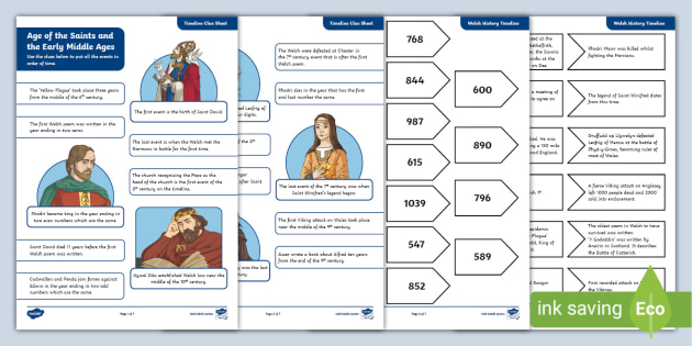 Welsh History Timeline: Age of the Saints and the Early Middle Ages