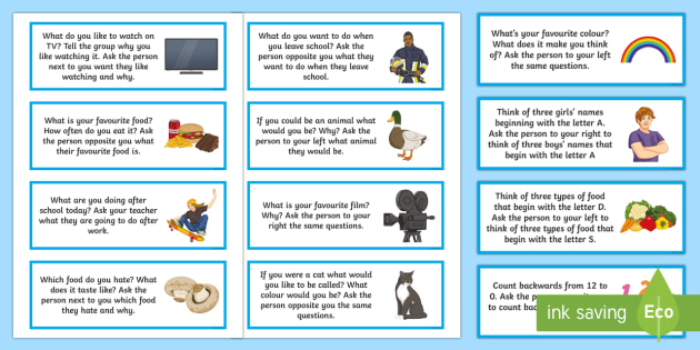 Brain Break Chat Cards Activity - Key Stage 4 Entry Level