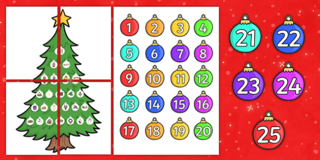 free  christmas tree themed advent calendar large