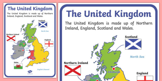 The United Kingdom Display Poster | UK Map Poster