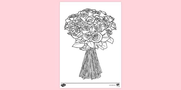 FREE! - Rose Bouquet Colouring | Colouring Sheets