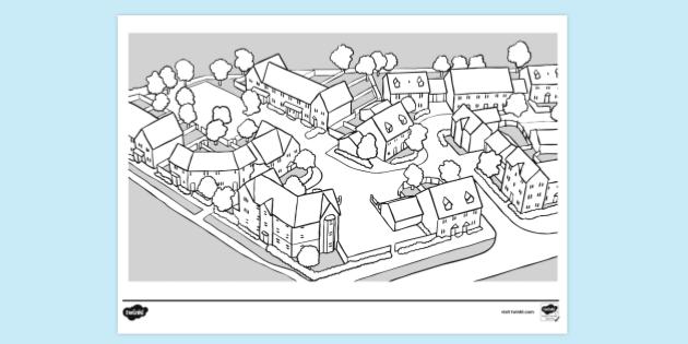 Suburbs Colouring Sheet | Colouring Sheets (teacher made)