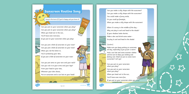 Sunscreen Song for Kids - How to Apply Sunscreen | Sun Safety Lyrics