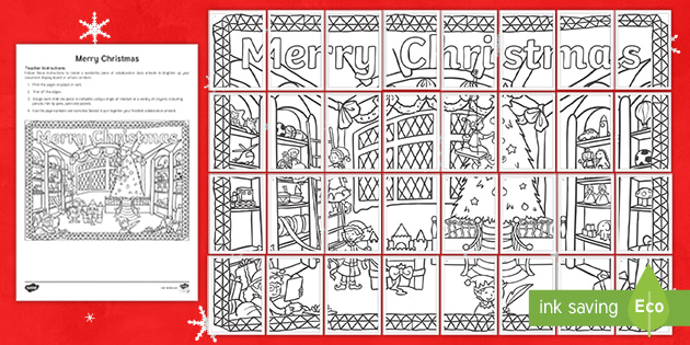 Collaborative Colouring Sheets Christmas Resources