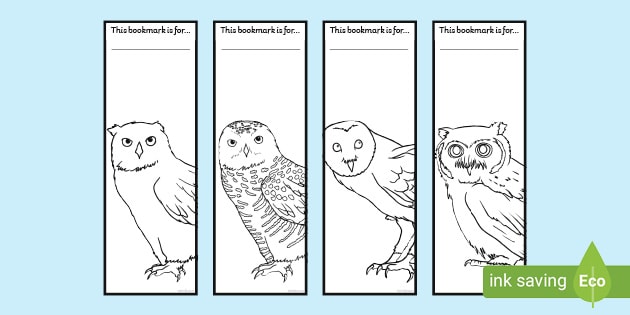 FREE! - Owl Bookmarks to Colour - Colouring Pages - Twinkl