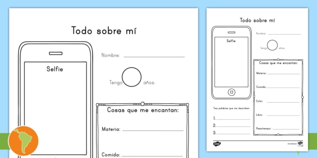 Ficha De Actividad Selfie De Todo Sobre Mí Teacher Made 6758