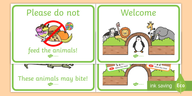 Zoo Dramatic Play Signs (teacher made) - Twinkl