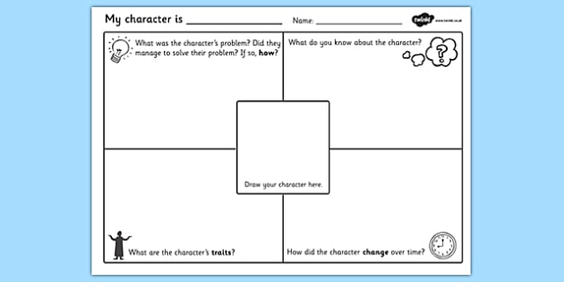 english worksheet ks4 Description character  Writing Template description Character