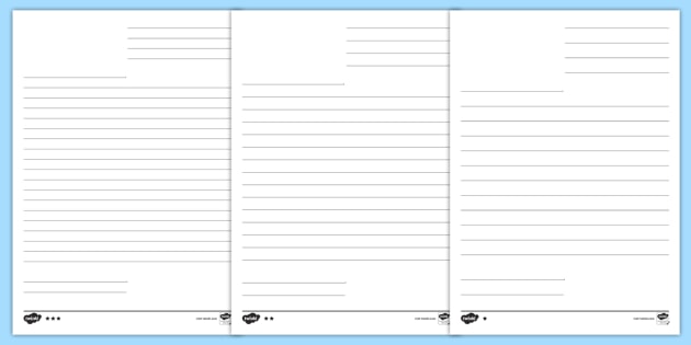 free blank letter template with lines lined letter writing paper