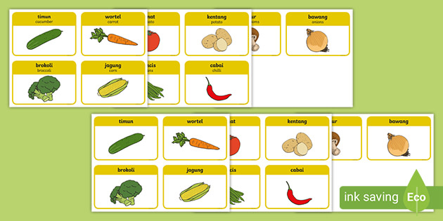 Vegetables Flash Cards Indonesian Teacher Made Vegetables Flash Cards Indonesian Teacher Made