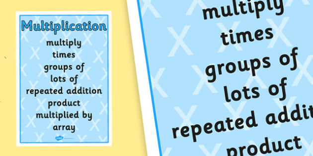 Multiplication Words Poster Words That Mean Multiply