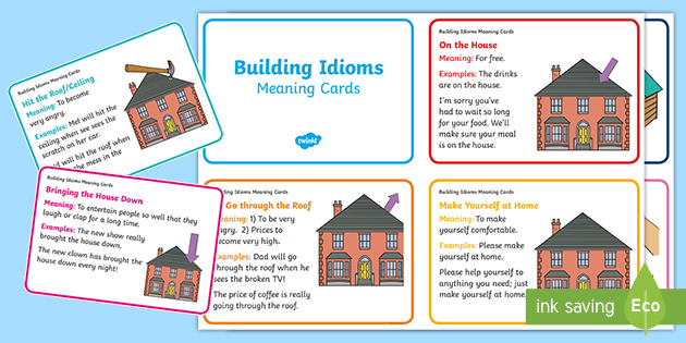 Building Idiom Meaning Cards Teacher Made