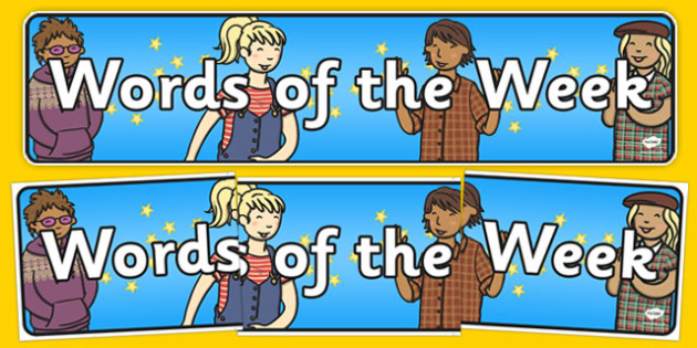 Word Of The Week Display Banner Word Week Display Banner