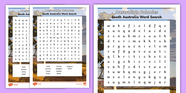 Crash Course Podcast Colony South Australia Word Search