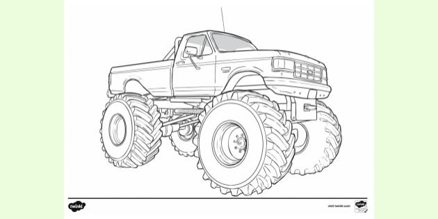 FREE Monster Truck Colouring Colouring Sheets