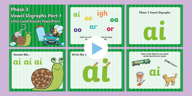 Phase 3 Vowel Digraphs Part 1 PowerPoint Letters And Sounds