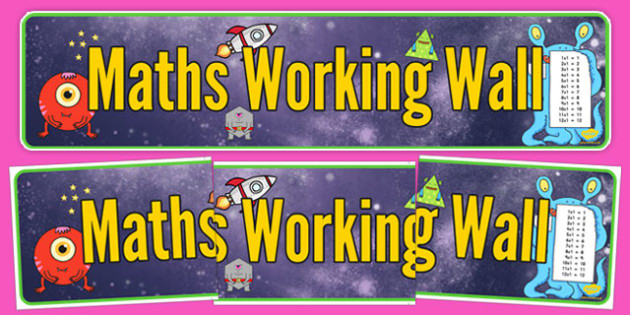 Space Themed Maths Working Wall Display Banner Twinkl