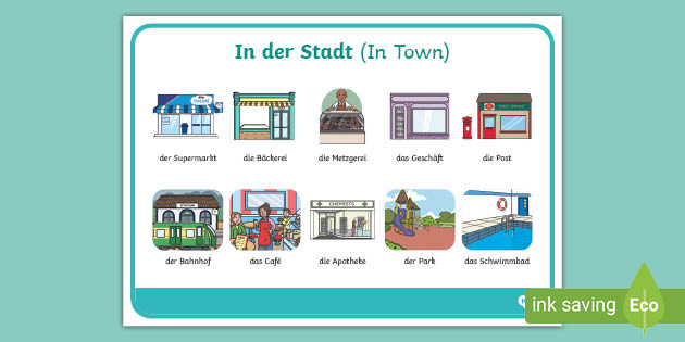 👉 German Places in Town Word Mat (teacher made)