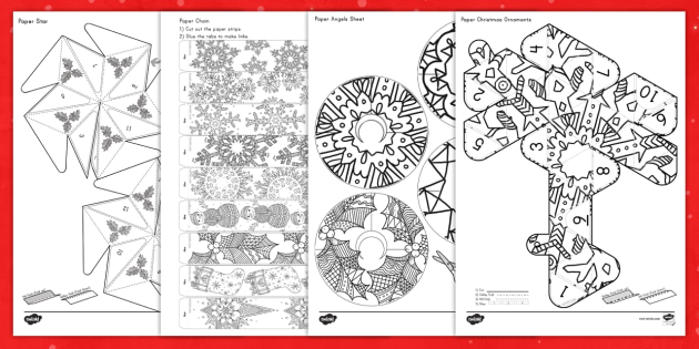 Christmas Decorations Mindfulness Coloring Activity Pack