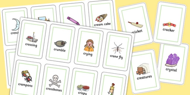 Two Syllable CR Flash Cards (teacher made)