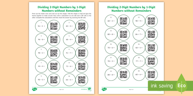 Dividing 2-Digit Numbers By 1-Digit Numbers Without Remainders Code Hunter
